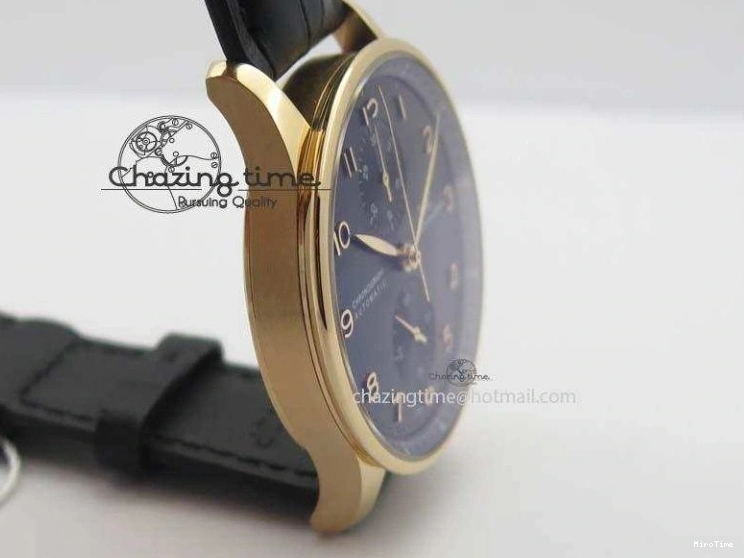 MIROTIME 0301 Portuguese Chrono RG IW371415 ZF 1:1 Best Edition Black Dial On Black Leather Strap A79350 (Slim Movement) FashionForward 7264